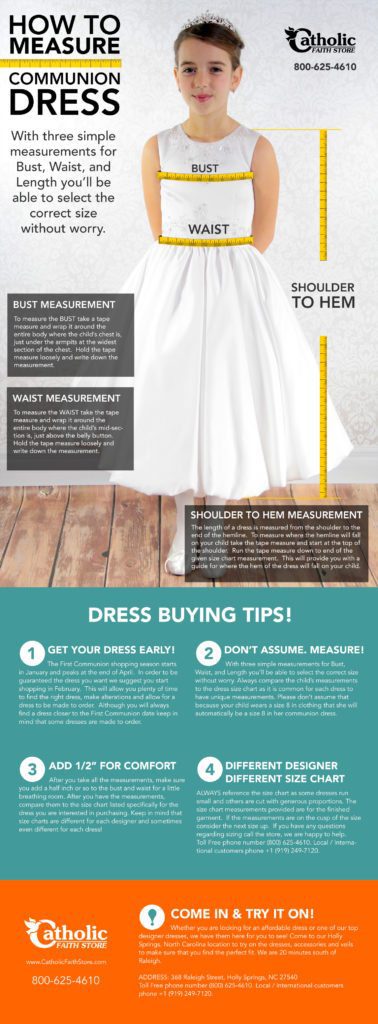 Tips on measuring for a first communion dress