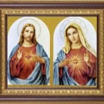 Sacred Heart of Jesus and Immaculate Heart of Mary Framed Print