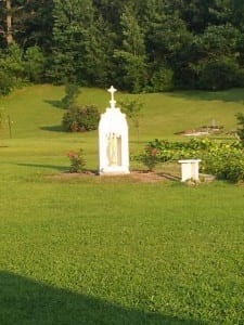 Mary Statue in Garden