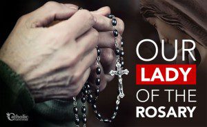 Our Lady of The Rosary in hand with Mary