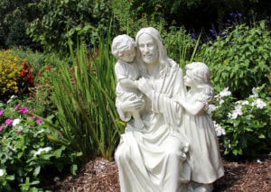Jesus Statue in Prayer Garden