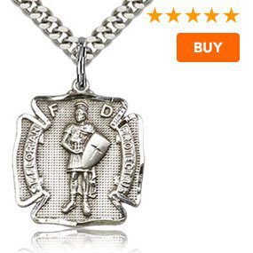 St. Florian Sterling Silver Shield Medal 