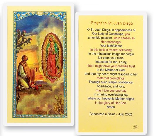 Saint Juan Diego Prayer Card