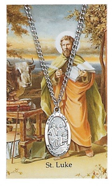 Saint Luke Prayer Card with Medal