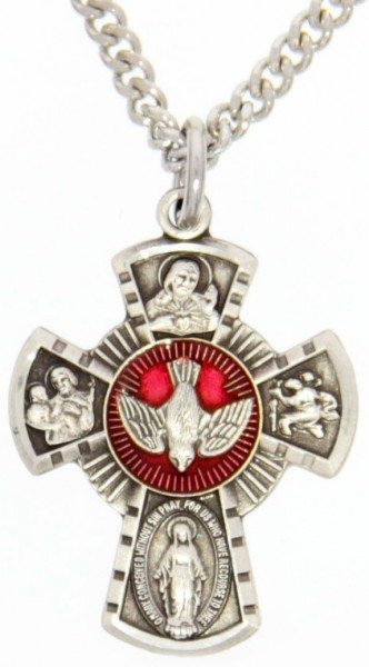 Women's Four Way Medal with Catholic Symbols