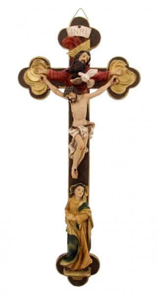 Tomaso Mary and Holy Trinity Wall Crucifix