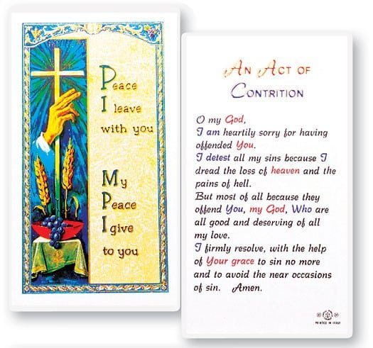 Act of Contrition Laminated Prayer Cards 25 Pack
