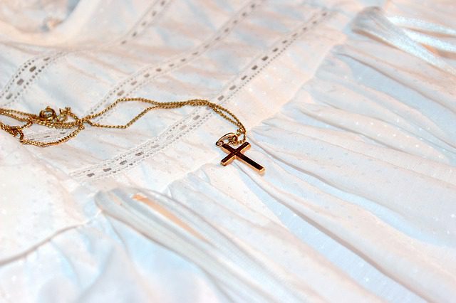 Catholic Medals - Gold Baptism Necklace